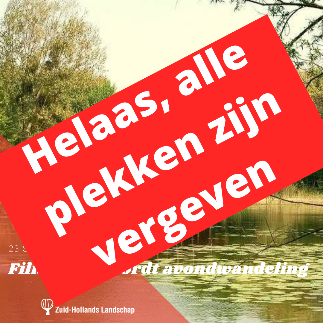 u kunt zich niet meer aanmelden voor de avondwandeling